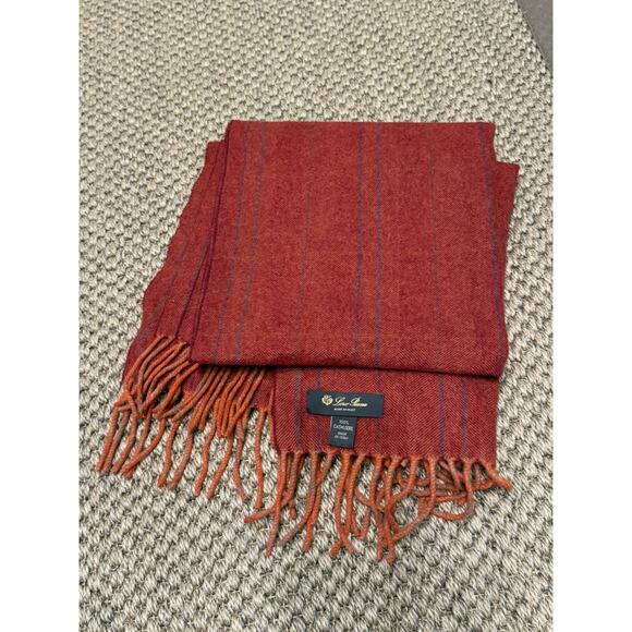 Loro Piana Other - Loro Piana | 100% Cashmere Scarf | Burnt Orange Pinstripe